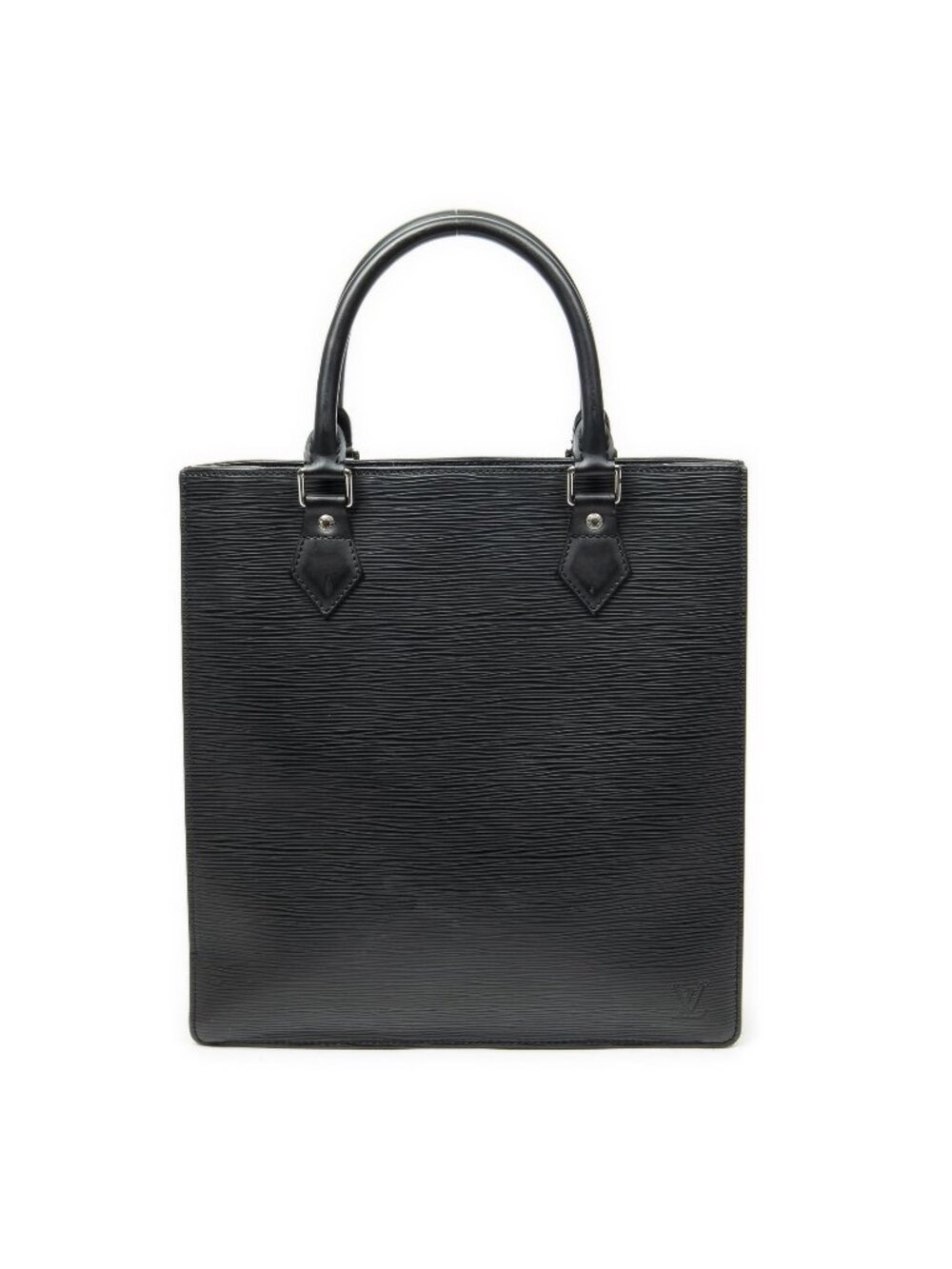 Louis Vuitton Sac Plat Black Epi Handbag